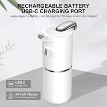 Load image into Gallery viewer, Automatic Liquid Soap Dispenser, 12.8oz/380ml Rechargeable Touchless Hand Soap Dispenser, 4 Level Adjustable Foam Volume, IPX5 Waterproof for Bathroom, Kitchen, White
