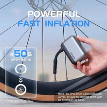 Load image into Gallery viewer, Mini Electric Bike Pump, 120 PSI Portable Bicycle Air Pump, Rechargeable Tiny Bike Tire Pump with Shrader &amp; Presta Valves for Road Bikes
