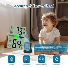 Load image into Gallery viewer, Digital Thermometer Hygrometer, Indoor Wall Thermometer, Indoor Humidity Temperature Monitor with Max&amp;Min Records Backlit for 10S for Greenhouse, Home and Office Measuring Devices
