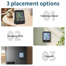 Load image into Gallery viewer, Digital Thermometer Hygrometer, Indoor Wall Thermometer, Indoor Humidity Temperature Monitor with Max&amp;Min Records Backlit for 10S for Greenhouse, Home and Office Measuring Devices
