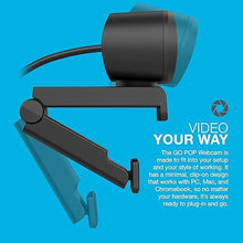 Load image into Gallery viewer, JLab Go Pop Cam USB HD Webcam, Black, 1080P/30 FPS, 2.1 Megapixels, Built-in Privacy Shutter, Minimalist Portable Set-up, Clip-on Design Compatible with PC, Mac and Chromebook
