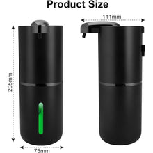 Load image into Gallery viewer, Automatic Foaming Soap Dispenser, 12.8oz/380ml Rechargeable Touchless Hand Soap Dispenser, 4 Level Adjustable Foam Volume, IPX5 Waterproof for Bathroom &amp; Kitchen, Black
