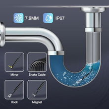 Load image into Gallery viewer, Endoscope Camera with Light, 1920P HD Borescope with 8+1 Adjustable LED Lights, IP67 Waterproof 16.5FT Semi-Rigid Snake Cord Inspection Camera for iPhone, iPad and Android Phone (Single-Lens)

