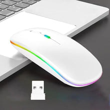 Load image into Gallery viewer, Wireless Bluetooth Mouse,LED Dual Mode Rechargeable Silent Slim Laptop Mouse,Portable(BT5.2+USB Receiver) Dual Mode Computer Mice,for Laptop,Desktop Computer,ipad Tablet,Phone,Mac (White)
