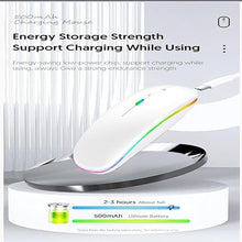 Load image into Gallery viewer, Wireless Bluetooth Mouse,LED Dual Mode Rechargeable Silent Slim Laptop Mouse,Portable(BT5.2+USB Receiver) Dual Mode Computer Mice,for Laptop,Desktop Computer,ipad Tablet,Phone,Mac (White)
