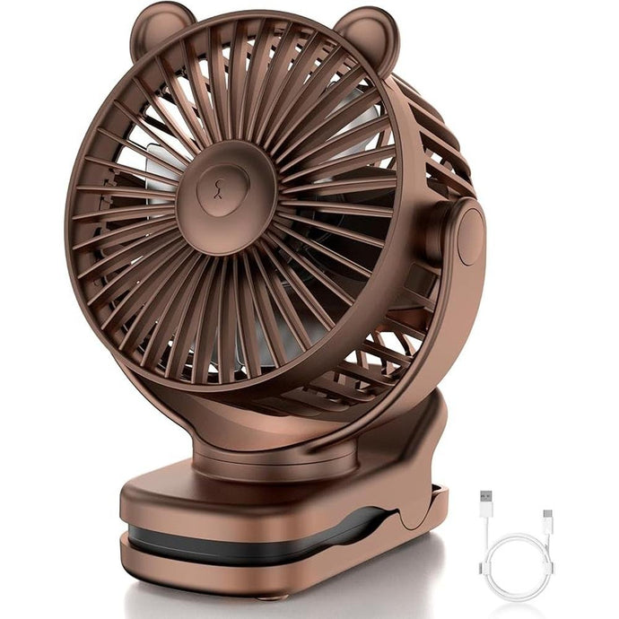 Clip on Fan, Rechargeable Portable Fan with 2000mAh Battery Operated, Stroller Fan with Powerful Clip Design, 3 Wind Speed, 360° Rotation, Ultra-Low Noise Level for Travel