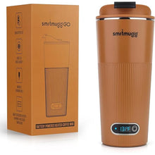 Load image into Gallery viewer, GO Heated Coffee Mug, Travel Mug, 13.5 OZ. Smart Mug, Battery Powered Heated Coffee Mug, Great for Coffee and Tea, Snap on Magnetic Charging Cord, New and Improved (Pumpkin Spice)
