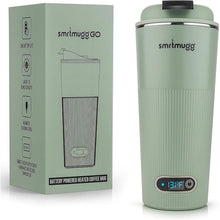Load image into Gallery viewer, GO Heated Coffee Mug, Travel Mug, 13.5 OZ. Smart Mug, Battery Powered Heated Coffee Mug, Great for Coffee and Tea, Snap on Magnetic Charging Cord, New and Improved (Mint Green)
