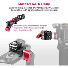 Load image into Gallery viewer, Adjustable NATO Rail Clamp Adapter for DJI RS3 Pro / Mini / RSC2, Camera Cage NATO Clamp with 3/8&quot; 1/4&quot; Holes &amp; ARRI Locating Pins
