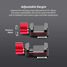 Load image into Gallery viewer, Adjustable NATO Rail Clamp Adapter for DJI RS3 Pro / Mini / RSC2, Camera Cage NATO Clamp with 3/8&quot; 1/4&quot; Holes &amp; ARRI Locating Pins
