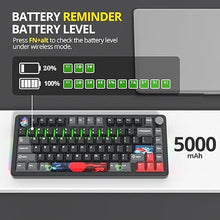 Load image into Gallery viewer, surmen M75 75% Wireless Creamy Keyboard with Gasket, Pre-lubed Triple Mode Bluetooth Mechanical Gaming Keyboard BT5.0/2.4Ghz/USB with Sound Absorbing Pads Hot-Swap(Shadow Red)
