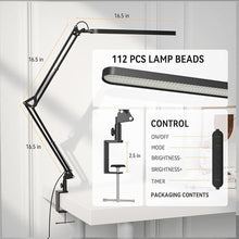 Load image into Gallery viewer, SKYLEO Led Desk Lamp - Desk Light for 31.5" Tall - 5 Color Modes X 11 Brightness Levels - Adjustable Swing Arm - Timmer &amp; Memory Function - 12W Lamp for Desk - Black
