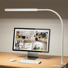 Load image into Gallery viewer, SKYLEO Led Desk Lamp - 33.5" Desk Light - Flexible Gooseneck - 5 Color Modes X 11 Brightness Levels - 1300LM - Timmer &amp; Memory Function - 12W Clip on Light - White
