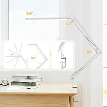 Load image into Gallery viewer, SKYLEO Led Desk Lamp - 31.5" Desk Light - 5 Color Modes X 11 Brightness Levels - Adjustable Swing Arm - Timmer &amp; Memory Function - 12W Study Lamp - White
