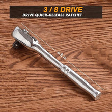 Load image into Gallery viewer, 3/8 Drive Ratchet Wrench, 72-Tooth 3/8 Ratchet Socket Wrench with Quick-release and Reversible Switch(3/8 inch)
