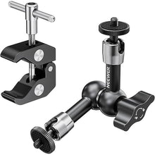 Load image into Gallery viewer, NEEWER 6&quot;/15cm Adjustable Magic Arm with Super Clamp, 1/4&quot; &amp; 3/8&quot; Threads, 1/4&quot; Screws for Flash/LED Light/Microphone/Monitor, Compatible with SmallRig Camera Cage, Max Load: 4.4lb/2kg, ST15C
