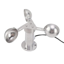 Load image into Gallery viewer, 3 Cups Wind Speed Sensor Anemometer with 8M Cables, Lightweight Aluminium Alloy Anemometers, 360 Degree Measuring for Wind Speed and Direction Measurement in Power Plants Meteorological Monitoring
