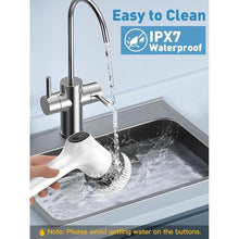 Load image into Gallery viewer, Electric Spin Scrubber for Cleaning Bathroom, Toilet Shower Scrubber with Extendable 53.3'' Arm | 2-Speed, 3 Brush Heads | Versatile Power Scrubber for Toilet Bathroom, Shower, Tub, Tile, Car, White
