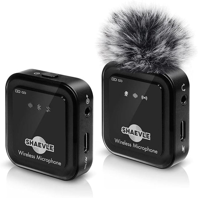 Wireless Lavalier Microphone with Real-Time/Audience Monitoring, Audio Ducking, Accompaniment, Reverb, Mute, Noise Cancellation - Mini Clip-on Lapel Bluetooth Mic for iPhone, iPad, Android Phone, PC