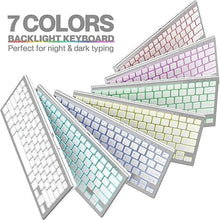 Load image into Gallery viewer, Wireless Bluetooth Keyboard and Mouse Combo - RGB Backlit,Multi-Device Rechargeable &amp; Light Up Letters,Quiet Keyboard Mouse for Mac, Windows, Laptop, PC (White)

