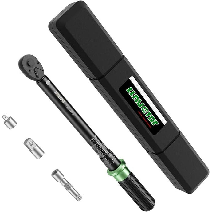 3/8 Drive Clic Torque Wrench Inch Pound, 7.38-81.18 ft.lb, ±3% Accuracy, Adjustable Torque Wrench for Bike, Motorcycle, Car Spark