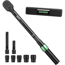 Load image into Gallery viewer, 1/2-Inch Drive Click Torque Wrench Set (25-165 ft.-lb./20-220 Nm), 8pcs for Auto, Moto Maintenance, Dual-Direction Adjustable 72 Tooth
