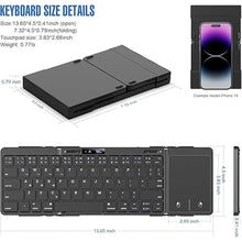 Load image into Gallery viewer, JOMAA Foldable Bluetooth Keyboard with Trackpad, RGB Backlight, Portable,Full-Size Rechargeable Travel Keyboard with Lockable Fold for iPad/iPhone/Smartphone/Tablet/PC/Laptop (with touchpad)
