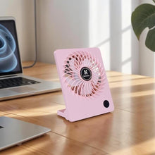 Load image into Gallery viewer, Personal Portable Fan, Rechargeable 2000mAh Battery Powered, Power Display and 180 Tilt Folding, Ultra Quiet, Office, Camping, Travel, in Car (Pink)

