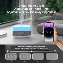 Load image into Gallery viewer, 300ml Essential Oil Diffuser with Bluetooth Speaker &amp; Alarm Clock - Aromatherapy Humidifier, 7 Color LED Night Light, Dimmable Display, Auto Shut-Off - Ideal for Bedroom, Home, Office &amp; Yoga
