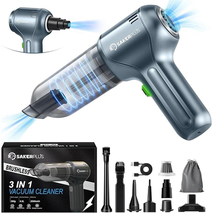 Car Vacuum Cleaner-Wireless Handheld Car Vacuums with Best Suction,Brushless Motor 12000PA High Power,3 in 1 Mini Portable Vacuum Cleaner Cordless