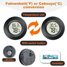 Load image into Gallery viewer, 2 Pack Mini Hygrometer Thermometer Gauge Indoor/Outdoor Digital LCD Monitor Humidity Meter for Reptile Terrarium Humidor Incubators Jars Fahrenheit/Celsius(?/?) by DWEPTU
