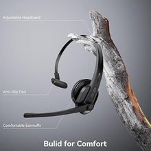 Load image into Gallery viewer, LEVN Wireless Headset with Mic for Work, Bluetooth 5.3 Headset with AI Noise Cancelling Microphone, 65Hrs Working Time Wireless Headset with Microphone for Work from Home/PC/CallCenter/Computer
