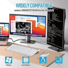 Load image into Gallery viewer, Wireless Keyboard and Mouse Combo, Compact Quiet Wireless Keyboard and Mouse Set 2.4G Ultra-Thin Sleek Design for Windows, Computer, Desktop, PC, Notebook, Laptop-Silver White
