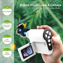 Load image into Gallery viewer, Digital Microscope with Screen, 1000X Magnification, 32GB Storage, Adjustable LED Lights, Lightweight &amp; Portable, Compatible with Windows &amp; Mac
