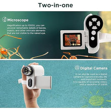 Load image into Gallery viewer, Digital Microscope with Screen, 1000X Magnification, 32GB Storage, Adjustable LED Lights, Lightweight &amp; Portable, Compatible with Windows &amp; Mac
