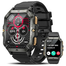 Load image into Gallery viewer, Military Smart Watches for Men (Answer/Make Calls), 2.02&#39;&#39; Fitness Smart Watch for Android and iPhone, Waterproof Fitness Tracker with Blood Pressure/Heart Rate/Sleep/100+ Sport Modes, Watches for Men
