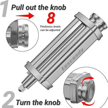 Load image into Gallery viewer, Pasta Roller Attachment for KitchenAid, Stainless Steel Pasta Roller Attachment for KitchenAid Stand Mixer, 8 Gears Adjustable Thickness.
