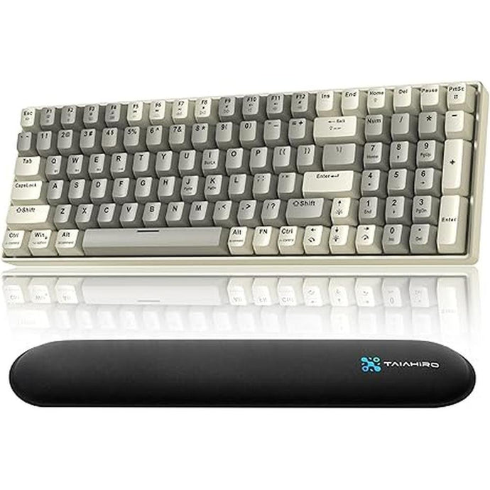 Creamy Mechanical Keyboard Wireless - 100 Keys Hot-Swappable Retro Design, Silent Linear Switches, 3-Mode (BT/2.4G/USB-C), RGB Backlit, 3000mAh, Ergonomic Wrist Rest for Win/Mac Gaming & Typing