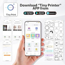 Load image into Gallery viewer, Print Pods Mini Sticker Printer Thermal Inkless Printer for iOS&amp;Android with Hard Protection Storage Case,Bluetooth Label Maker with 11 Rolls Thermal Paper?Sticker for Photo Receipt DIY
