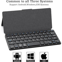 Load image into Gallery viewer, Universal Wireless Keyboards Ultra Light Portable Mini Keyboard with Adjustable Angle Stand &amp; Leather Case,Computer Keyboards Rechargeable Travel Bluetooth Keyboard for iPad Android,Windows and iOS

