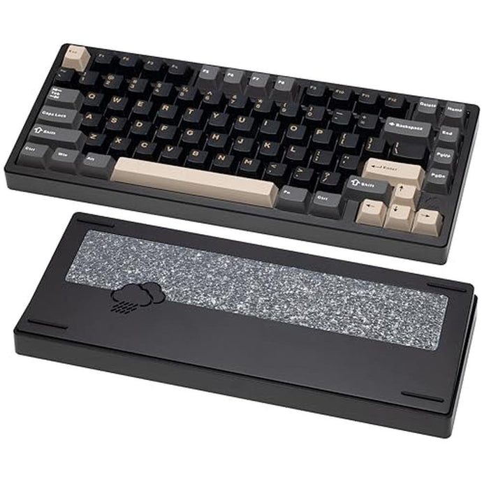 KEEBMONKEY WOBKEY Rainy 75 CNC Aluminum HMX/JWK/Cocoa Switches Triple-Mode Connectivity Mechanical Keyboard with Superior Acoustics, RGB/FR4/Silver SUS304/7000mAh/Cocoa Switch (Pro - Black)