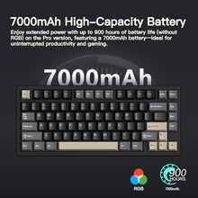 Load image into Gallery viewer, KEEBMONKEY WOBKEY Rainy 75 CNC Aluminum HMX/JWK/Cocoa Switches Triple-Mode Connectivity Mechanical Keyboard with Superior Acoustics, RGB/FR4/Silver SUS304/7000mAh/Cocoa Switch (Pro - Black)
