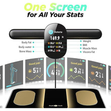 Load image into Gallery viewer, Runstar Smart Scale FSA or HSA Eligible, 8 Electrodes Digital Bathroom Scale for Body Weight and Fat, BMI, Muscle Mass 28 Body Composition Measurement, with Full-Color TFT LCD on Retractable Handle
