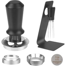 Load image into Gallery viewer, 51mm Espresso Tamper Set - Dual-Spring Calibrated Coffee Tamper, 8-Needle WDT Tool Espresso Distribution Tool, Magnetic Aluminum Dosing Funnel, Reusable Puck Screen, Fit for 51mm Portafilters
