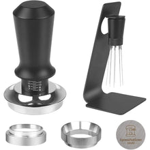 Load image into Gallery viewer, 58mm Espresso Tamper Set - Dual-Spring Calibrated Coffee Tamper, 8-Needle WDT Tool Espresso Distribution Tool, Magnetic Aluminum Dosing Funnel, Reusable Puck Screen, Fit for 58mm Portafilters
