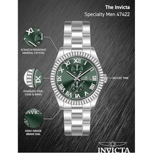 Load image into Gallery viewer, Invicta Specialty Men 43mm Stainless Steel Steel Green dial VH61 Quartz
