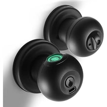 Load image into Gallery viewer, Fingerprint Door Lock, Smart Fingerprint Door Knob with Lock, Biometric Black Door Lock, Keyless Thumbprint Entry Door Lock for Bedrooms, Hotels, Apartments, Offices and Garages
