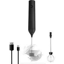 Load image into Gallery viewer, Handheld Milk Frother, Type C Rechargeable Electric Blender Coffee Frother, 3 Mixing Speeds Mini Milk Frother Beverage Blender with 2 Whiskers for Coffee Matcha Smoothie Latte Cappuccino
