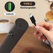 Load image into Gallery viewer, Handheld Milk Frother, Type C Rechargeable Electric Blender Coffee Frother, 3 Mixing Speeds Mini Milk Frother Beverage Blender with 2 Whiskers for Coffee Matcha Smoothie Latte Cappuccino

