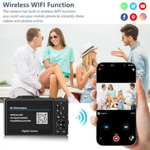 Load image into Gallery viewer, Digital Camera for Photography, 4K Vlogging Camera for YouTube 3&quot; 180° Flip Screen 18X Digital Zoom Compact Retro Cameras with 32GB TF Card &amp; 2 Batteries, Black
